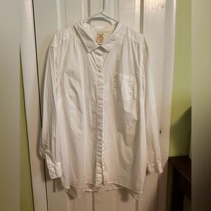 Women's Faded Glory White Casual Button Down Shirt
